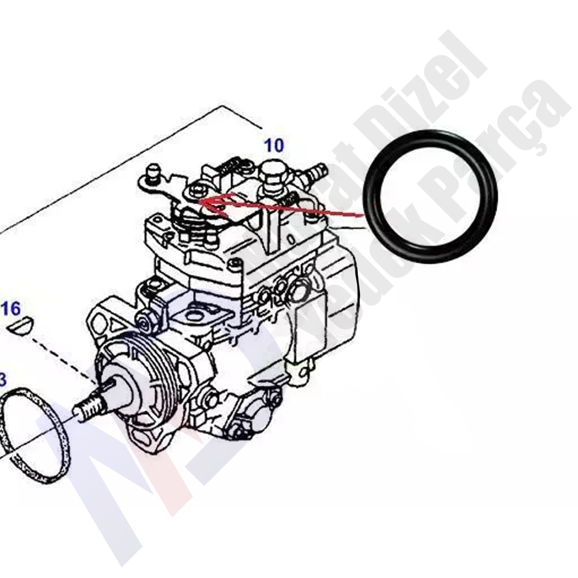 YERLİ — PW-500-009 — BOSCH GAZ KOLU LASTİĞİ VİTON 1460210008